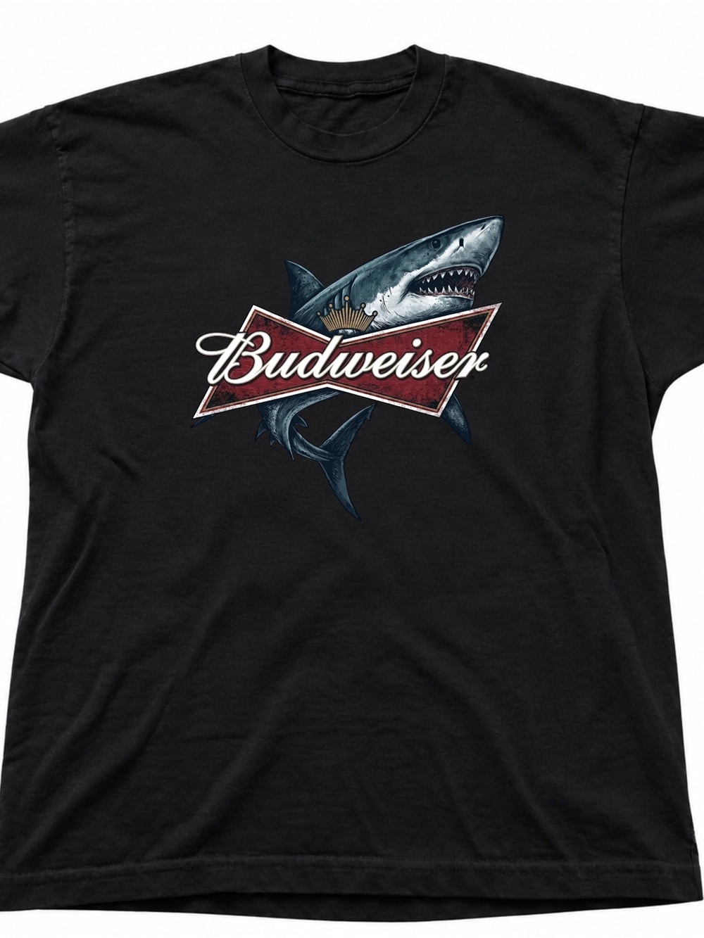 Budweiser Shark Graphic Black Cotton Gildan T-shirt
